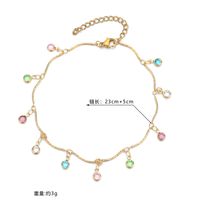 Nihaojewelry Wholesale Jewelry Simple Color Diamond Tassel Copper Anklet main image 6