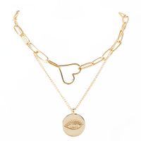 Großhandel Schmuck Einfache Herzförmige Anhänger Mehrschichtige Halskette Nihaojewelry sku image 1