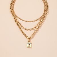 Großhandel Schmuck Kleiner Schlossanhänger Mehrschichtige Halskette Nihaojewelry sku image 1