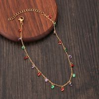 Nihaojewelry Wholesale Jewelry Simple Color Diamond Tassel Copper Anklet sku image 2