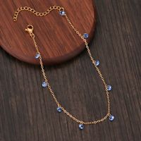 Nihaojewelry Wholesale Jewelry Simple Color Diamond Tassel Copper Anklet sku image 3