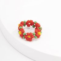 Nihaojewelry Wholesale Jewelry Simple Colorful Daisy Woven Beads Ring sku image 1