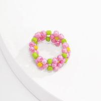 Nihaojewelry Wholesale Jewelry Simple Colorful Daisy Woven Beads Ring sku image 2