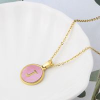 Titanium Steel 18K Gold Plated Simple Style Plating Inlaid Shell Letter Shell Necklace sku image 10