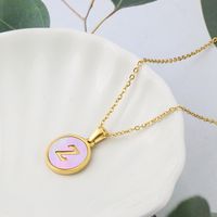 Titanium Steel 18K Gold Plated Simple Style Plating Inlaid Shell Letter Shell Necklace sku image 26