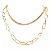 Wholesale Jewelry Alloy Geometric Double-layer Snake Bone Necklace Nihaojewelry sku image 1