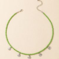 Nihaojewelry Wholesale Jewelry Simple Green Beads Shell Pendant Clavicle Chain main image 3