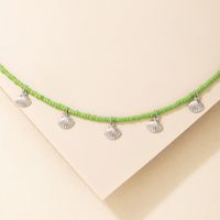 Nihaojewelry Wholesale Jewelry Simple Green Beads Shell Pendant Clavicle Chain main image 5