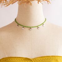 Nihaojewelry Wholesale Jewelry Simple Green Beads Shell Pendant Clavicle Chain sku image 1