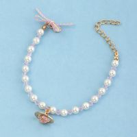 Nihaojewelry Großhandel Schmuck Einfache Natürliche Perle Rosa Saturn Diamantarmband main image 6