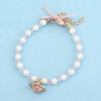 Nihaojewelry Wholesale Jewelry Simple Natural Pearl Pink Saturn Diamond Bracelet sku image 1