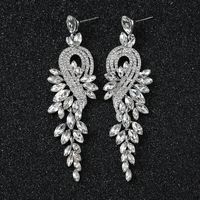 Wholesale Long Crystal Earrings Bridal Wedding Earrings Show Birthday Dinner Earrings main image 1