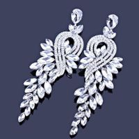 Wholesale Long Crystal Earrings Bridal Wedding Earrings Show Birthday Dinner Earrings sku image 5