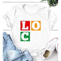 Vente En Gros Simple Lettre Creuse Impression T-shirt À Manches Courtes Nihaojewelry sku image 17