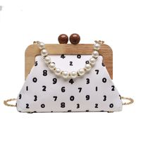 Wholesale Printed Pearl Wooden Clip Cross-body Bag Nihaojewelry main image 3