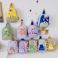 Wholesale Children's Plaid Bunny Doll Backpack Nihaojewelry main image 1