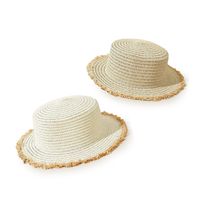 Wholesale Simple Pure Color Raw Edge Straw Hat Nihaojewelry main image 5