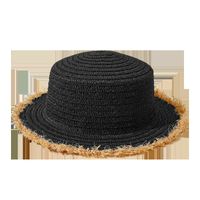 Wholesale Simple Pure Color Raw Edge Straw Hat Nihaojewelry main image 3