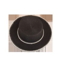 Wholesale Fashion Wide-brimmed Pearl-rim Flat Straw Hat Nihaojewelry main image 6