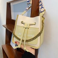 Small Pu Leather Solid Color String Crossbody Bag main image 1