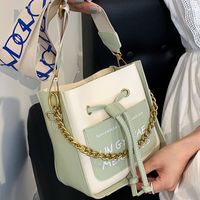Small Pu Leather Solid Color String Crossbody Bag main image 5