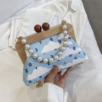 Wholesale Printed Pearl Wooden Clip Cross-body Bag Nihaojewelry sku image 4