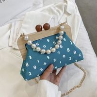 Wholesale Printed Pearl Wooden Clip Cross-body Bag Nihaojewelry sku image 7