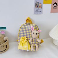 Wholesale Children's Plaid Bunny Doll Backpack Nihaojewelry sku image 2
