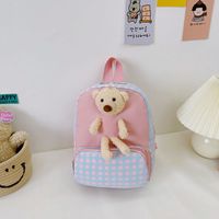 Wholesale Children's Plaid Bunny Doll Backpack Nihaojewelry sku image 9