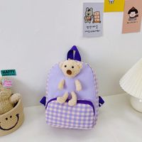 Wholesale Children's Plaid Bunny Doll Backpack Nihaojewelry sku image 10
