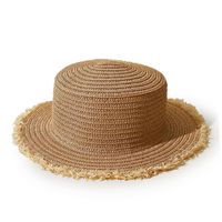 Wholesale Simple Pure Color Raw Edge Straw Hat Nihaojewelry sku image 2