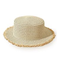 Wholesale Simple Pure Color Raw Edge Straw Hat Nihaojewelry sku image 3
