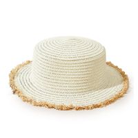 Wholesale Simple Pure Color Raw Edge Straw Hat Nihaojewelry sku image 4