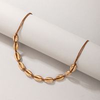 Nihaojewelry Wholesale Jewelry New Style Bohemian Golden Shell Stitching Rope Necklace sku image 1