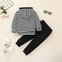 Nihaojewelry Children's Hooded Pullovers Striped Trousers Two-piece Set Wholesale main image 3