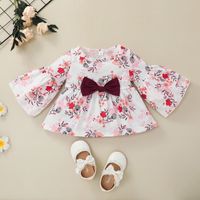 Wholesale Printing Long-sleeved Bow Children's T-shirt Trousers Set Nihaojewelry main image 3
