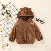 Nihaojewelry Children's Cute Brown Hooded Sweatershirt Wholesale main image 2