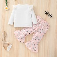 Wholesale Cute Rabbit Long-sleeved Pullover Children's T-shirt Flared Pants Two-piece Set Nihaojewelry main image 3