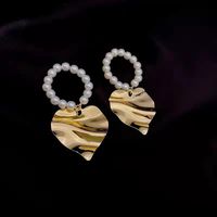 Nihaojewelry Wholesale Jewelry Simple Metal Heart Pearl Big Earrings main image 5