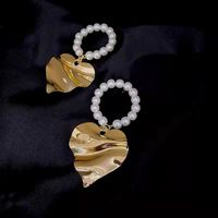 Nihaojewelry Gros Bijoux En Métal Simple Coeur Perle Grandes Boucles D'oreilles main image 7