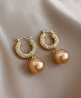 Nihaojewelry Bijoux En Gros Simples Boucles D&#39;oreilles En Forme De C Pendantes De Perles Rétro main image 3
