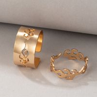 Wholesale Fashion Letter Love Hollow Stitching Couple Ring 2-piece Set Nihaojewelry sku image 3