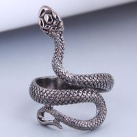 Venta Al Por Mayor De Joyería Retro Auspicioso Anillo De Aleación En Forma De Serpiente Nihaojewelry sku image 1