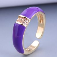 Nihaojewelry Wholesale Jewelry Fashion Real Gold Plated Inlaid Zircon Open Ring sku image 1