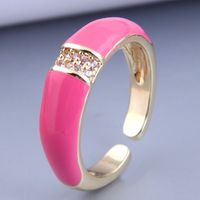 Nihaojewelry Wholesale Jewelry Fashion Real Gold Plated Inlaid Zircon Open Ring sku image 2