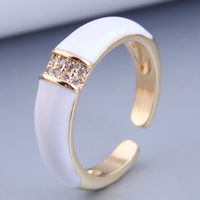 Nihaojewelry Wholesale Jewelry Fashion Real Gold Plated Inlaid Zircon Open Ring sku image 3