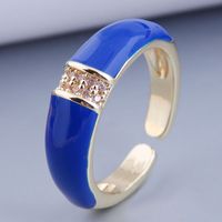 Nihaojewelry Wholesale Jewelry Fashion Real Gold Plated Inlaid Zircon Open Ring sku image 4