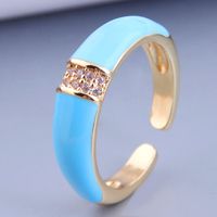Nihaojewelry Wholesale Jewelry Fashion Real Gold Plated Inlaid Zircon Open Ring sku image 5