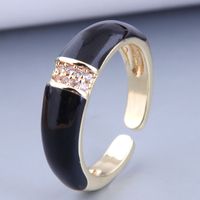 Nihaojewelry Wholesale Jewelry Fashion Real Gold Plated Inlaid Zircon Open Ring sku image 6