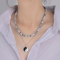Wholesale Jewelry Tai Chi Pendant Hit Color Chain Multi-layer Necklace Nihaojewelry main image 1